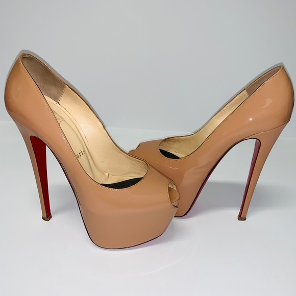 CHRISTIAN LOUBOUTIN DAFFODILE PEEP TOE 37 NUDE - Picture 2 of 12